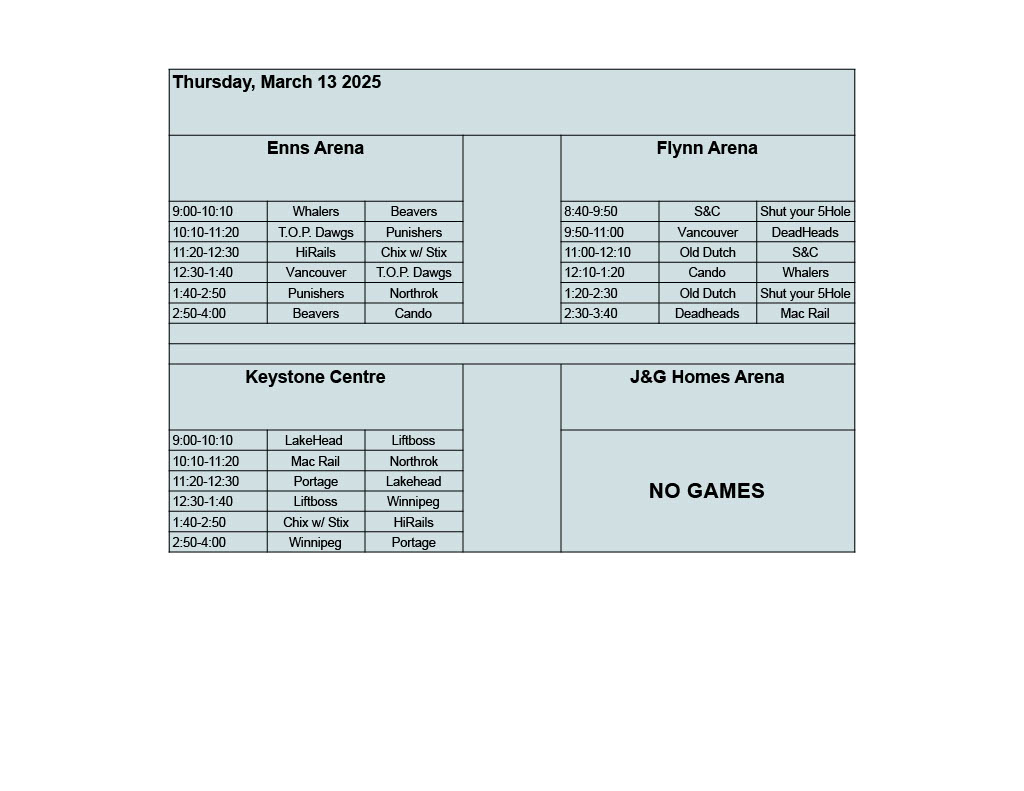 2025ScheduleThursday
