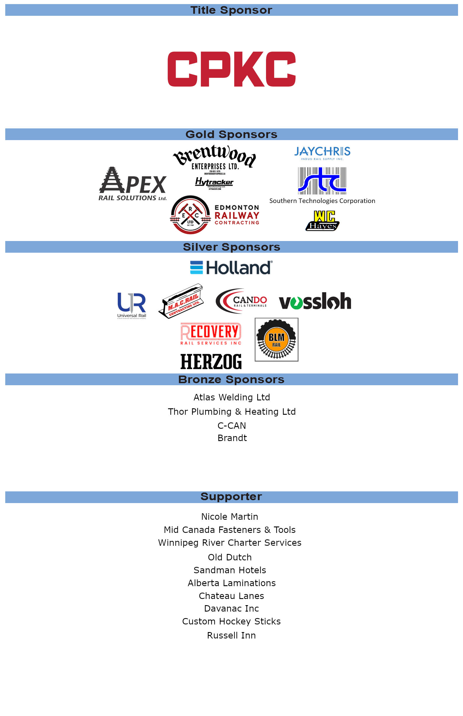2026 CPKC Hockey Tournament Sponsors