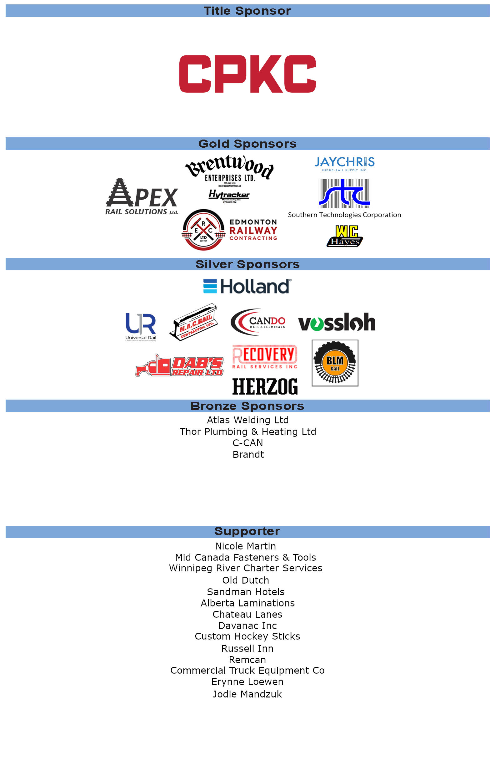 2026 CPKC Hockey Tournament Sponsors