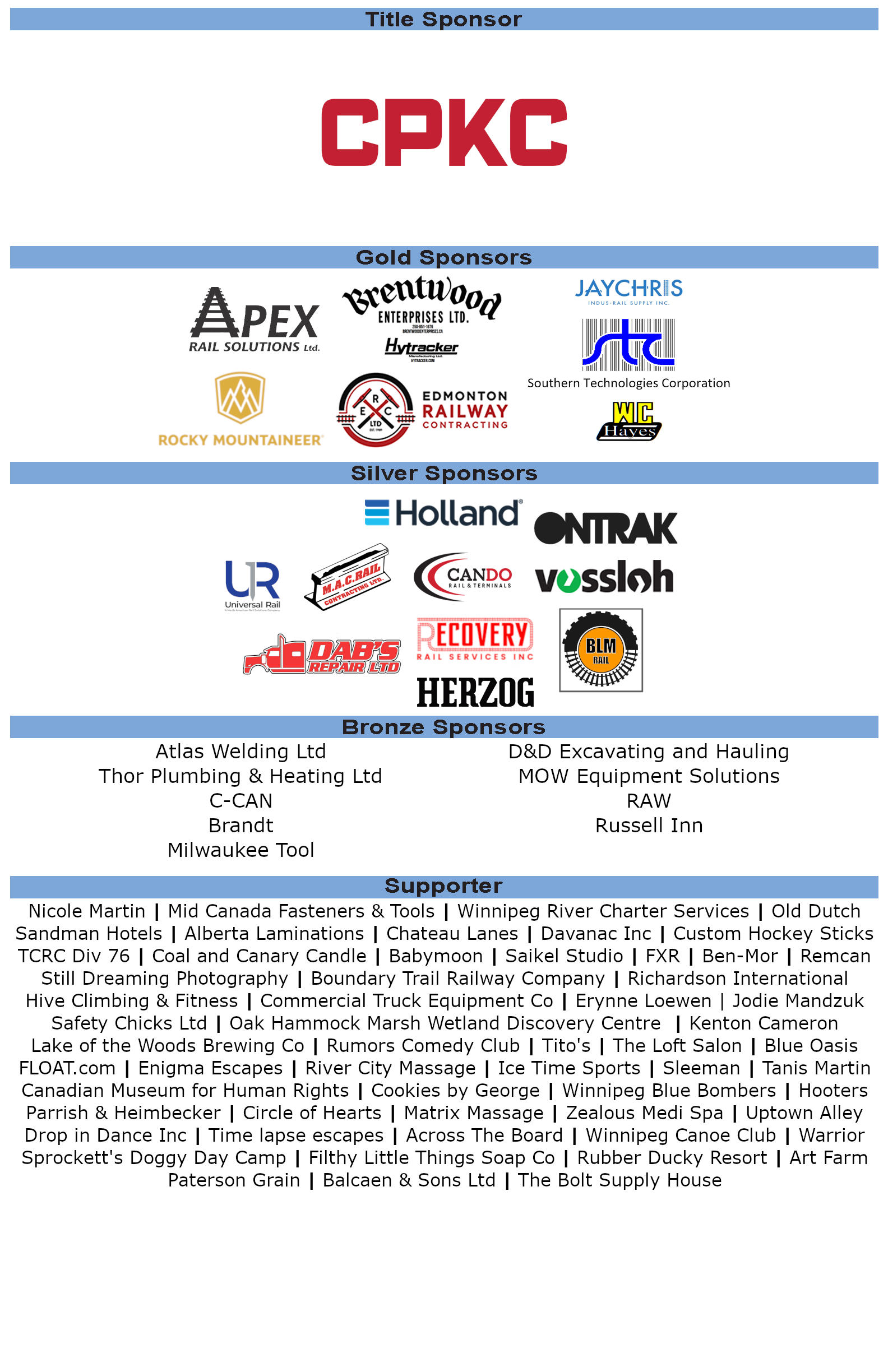 2026 CPKC Hockey Tournament Sponsors